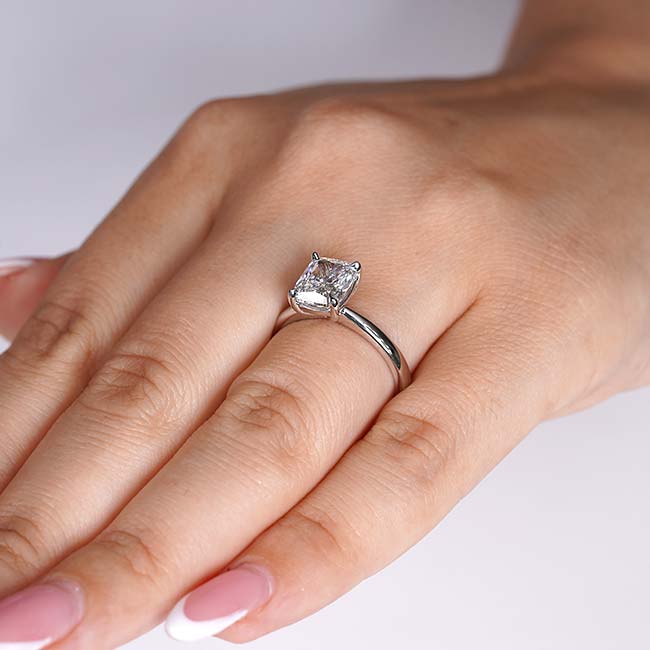 3 Carat Elongated Cushion Solitaire Ring Image 6