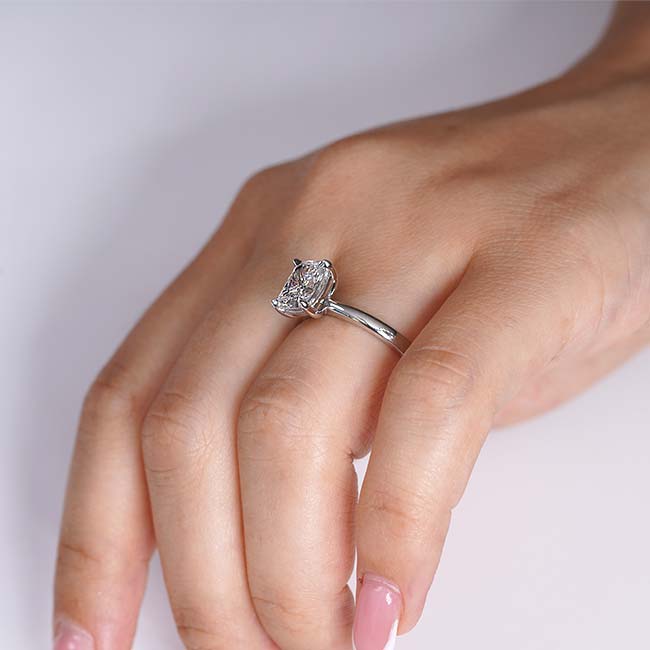 3 Carat Elongated Cushion Solitaire Ring Image 7