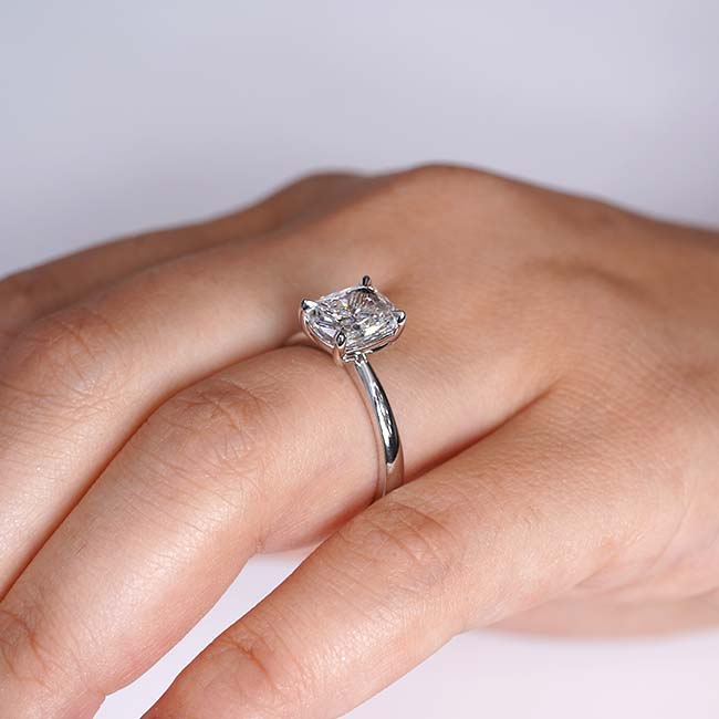 3 Carat Elongated Cushion Solitaire Ring Image 9