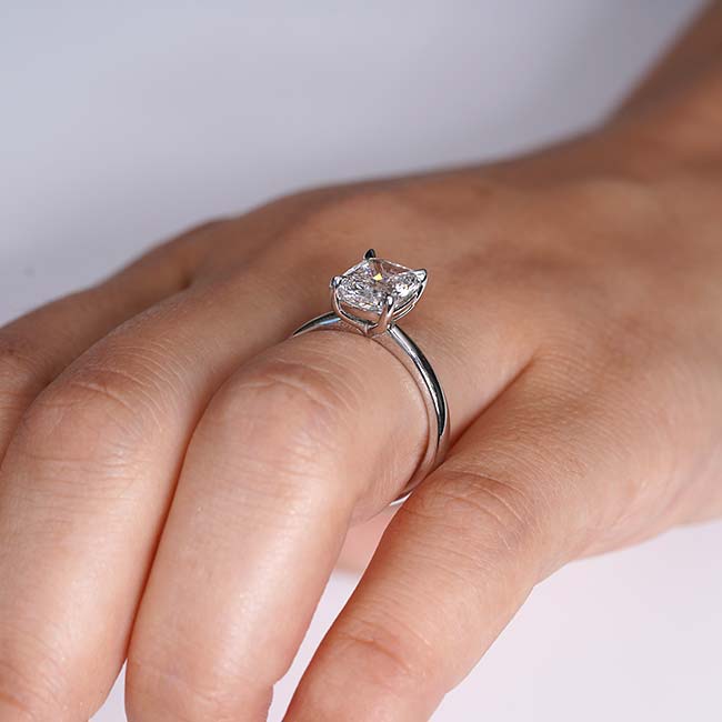 3 Carat Elongated Cushion Solitaire Ring Image 10