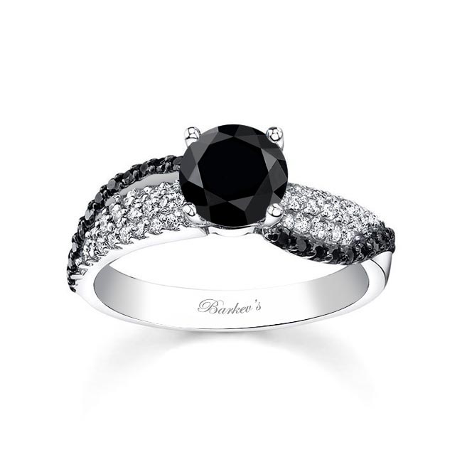 Swirl Black Diamond Ring