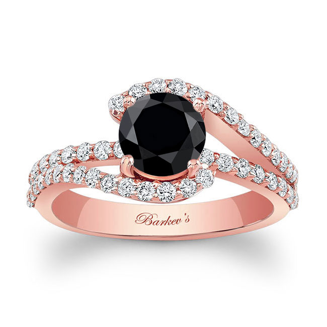 Rose Gold 1 Carat Black And White Diamond Ring