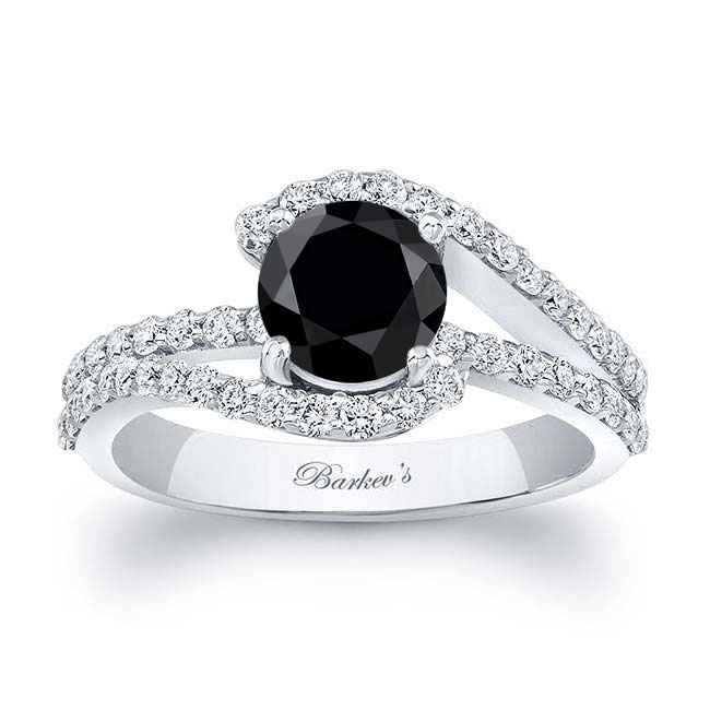 1 Carat Black And White Diamond Ring