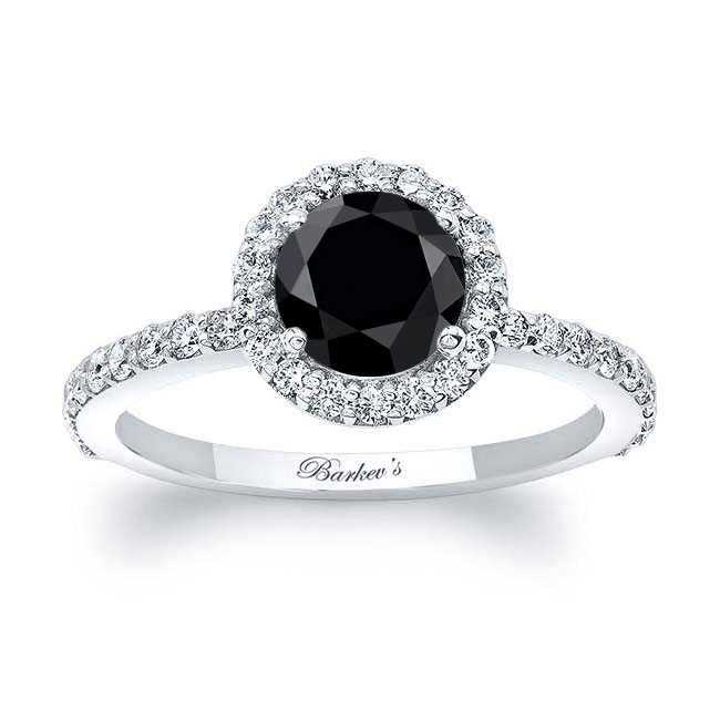 Black And White Diamond Halo Ring