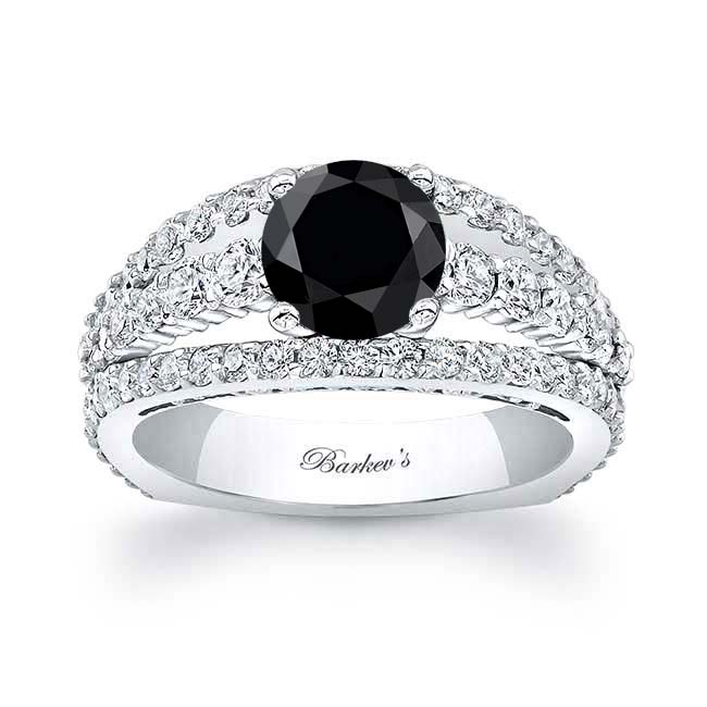 White Gold Art Deco Black And White Diamond Ring