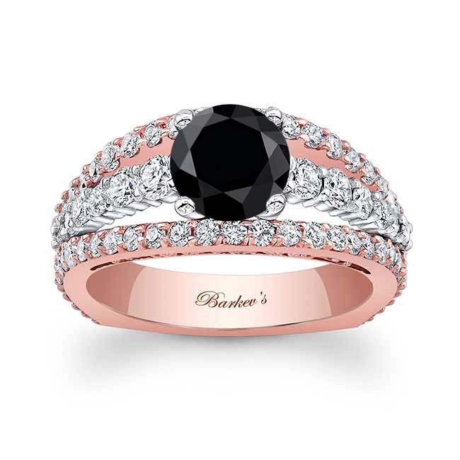 White Rose Gold Art Deco Black And White Diamond Ring