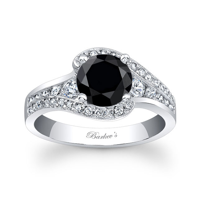 Unique Black And White Diamond Engagement Ring