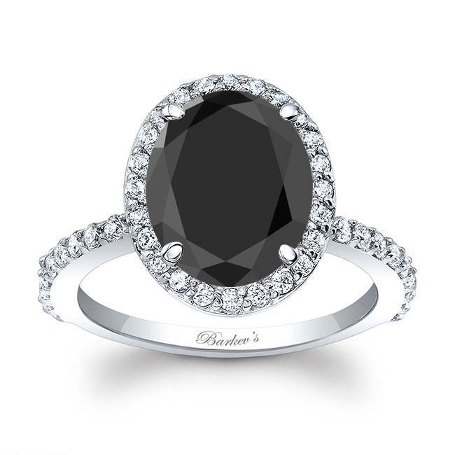 3.5 Carat Oval Black And White Diamond Ring