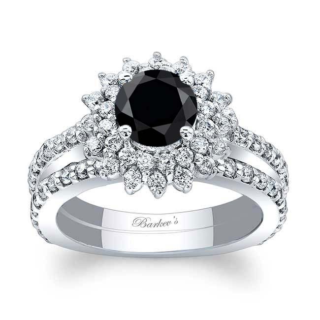 Black And White Diamond Sunflower Bridal Set