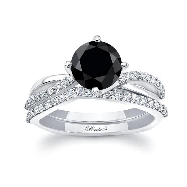 Twisted Black And White Diamond Bridal Set