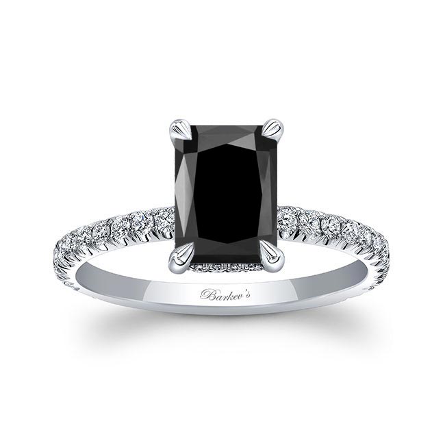 Ella Radiant Cut Black And White Diamond Engagement Ring