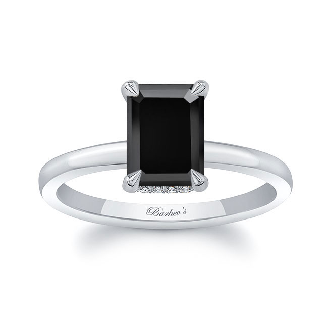 Lia Emerald Cut Black And White Diamond Engagement Ring