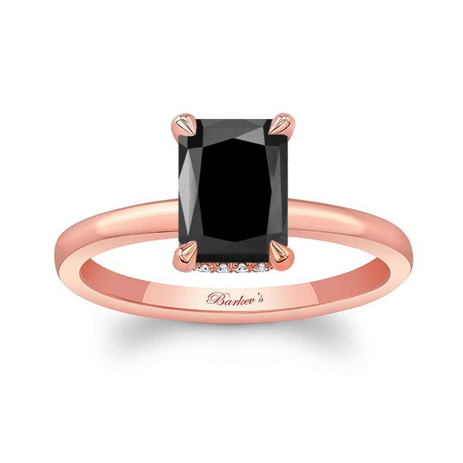 Rose Gold Lia Radiant Cut Black And White Diamond Engagement Ring