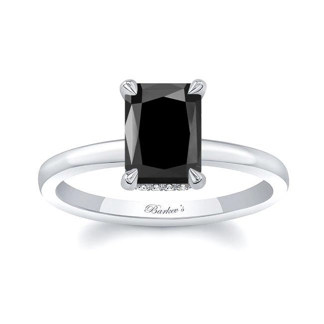 Lia Radiant Cut Black And White Diamond Engagement Ring