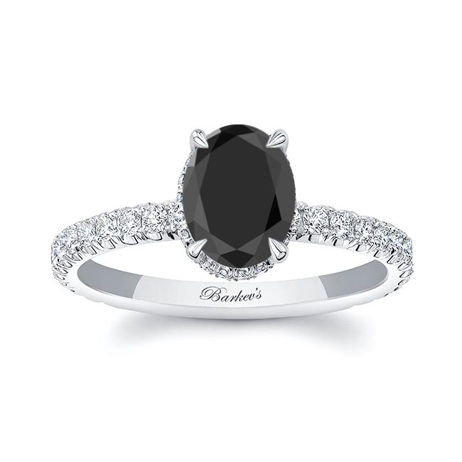 1.25 Carat Oval Black And White Diamond Ring