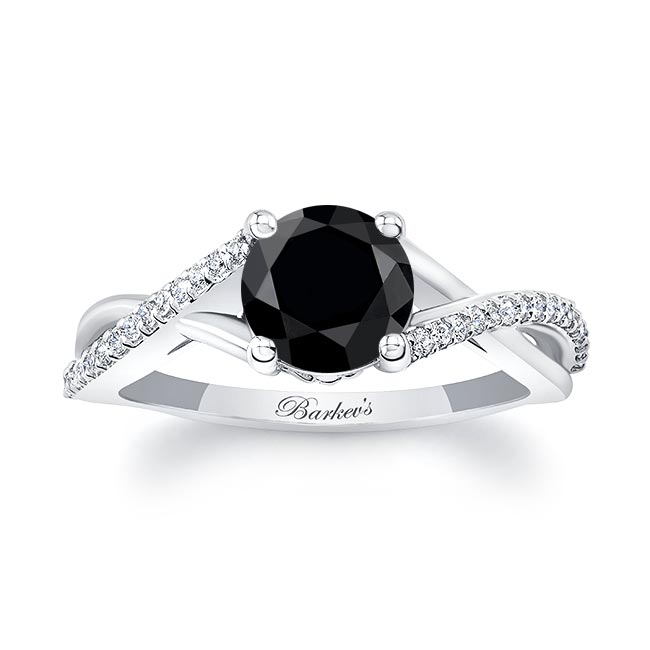 White Gold One Carat Black And White Diamond Ring