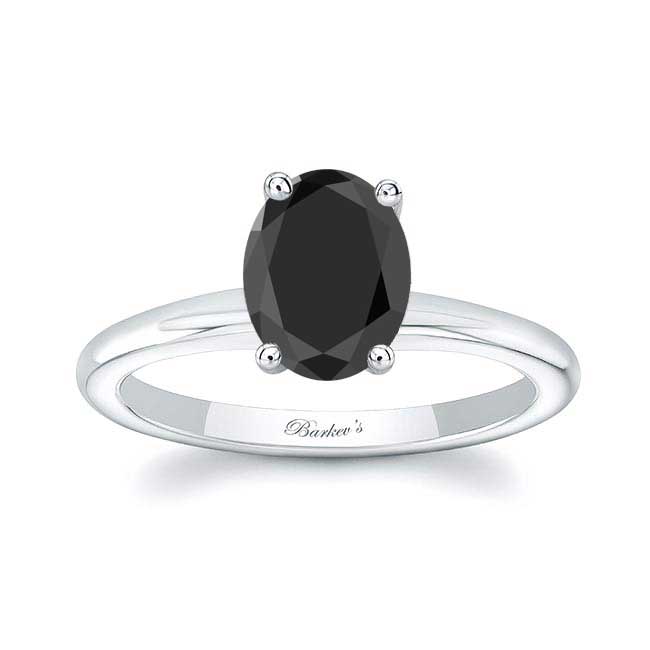 1 Carat Oval Solitaire Black Diamond Ring