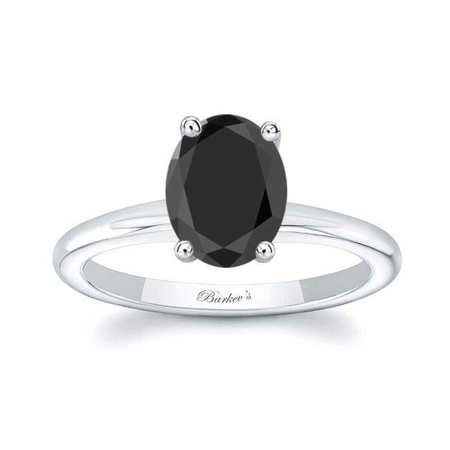 1.25 Carat Oval Solitaire Black Diamond Ring