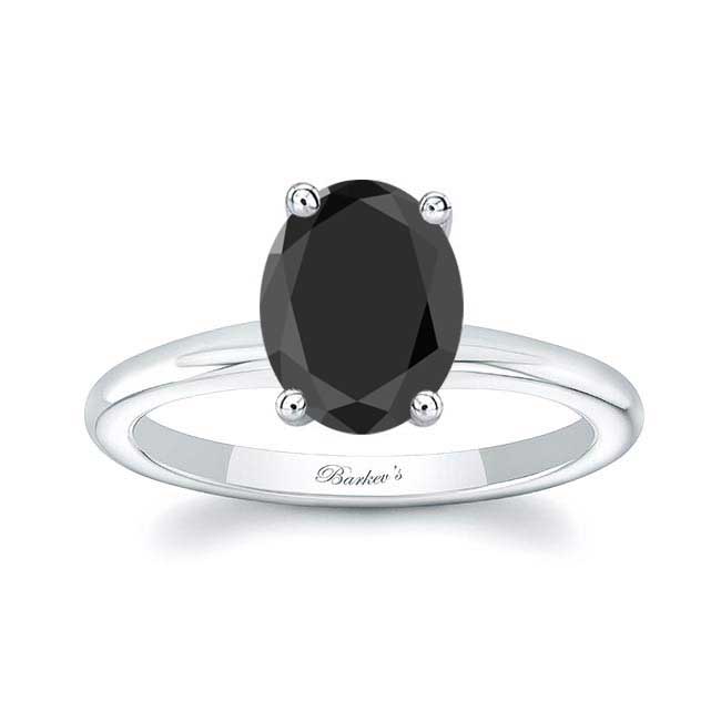 2 Carat Oval Solitaire Black Diamond Ring