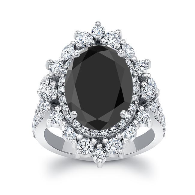 5 Carat Oval Black Diamond Ring