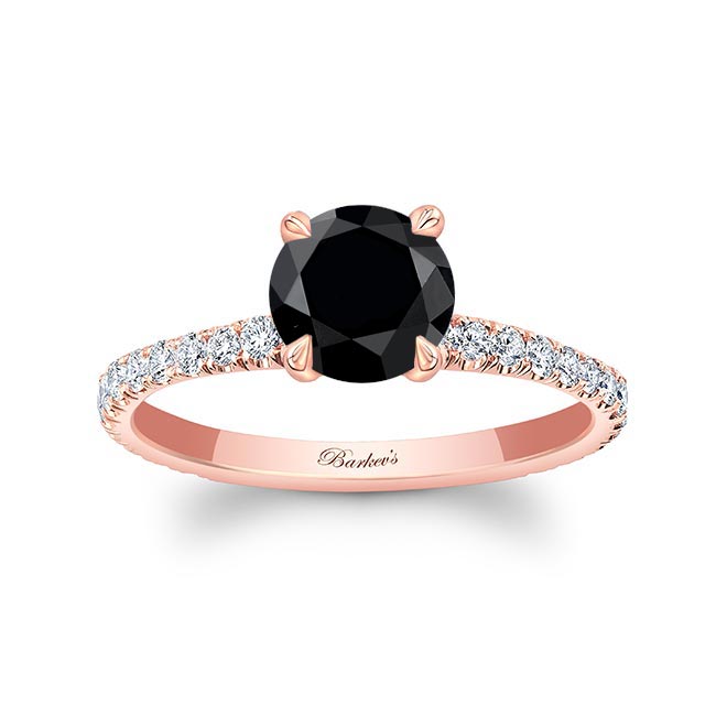 Rose Gold Black And White Diamond Ring