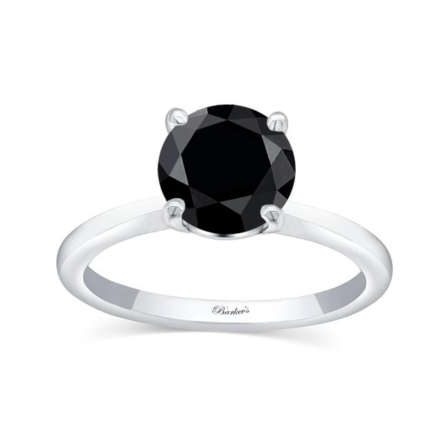 2 Carat Solitaire Black Diamond Ring