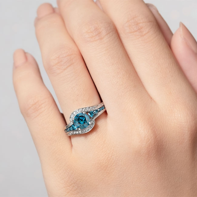 Unique Blue Diamond Engagement Ring Image 2