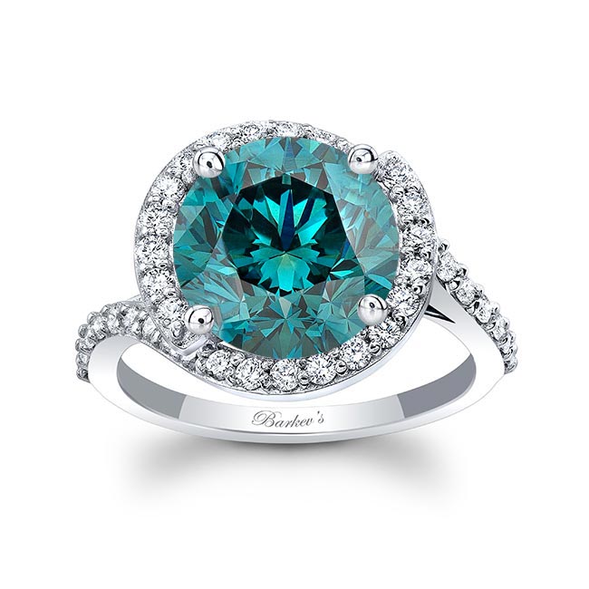 3 Carat Blue And White Diamond Ring