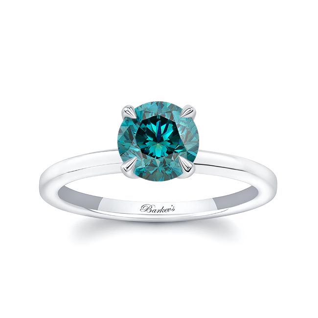 Blue Diamond Solitaire Ring