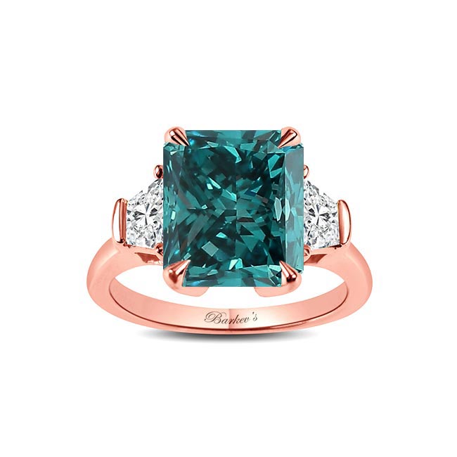 Rose Gold 5 Carat Blue Diamond Ring