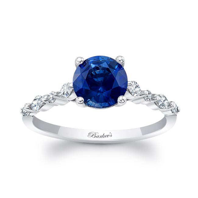 Vintage Style Lab Blue Sapphire And Diamond Ring