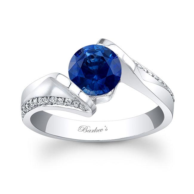 Channel Sapphire And Diamond Ring