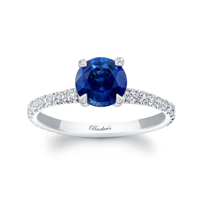 White Gold Blue Sapphire And Diamond Ring