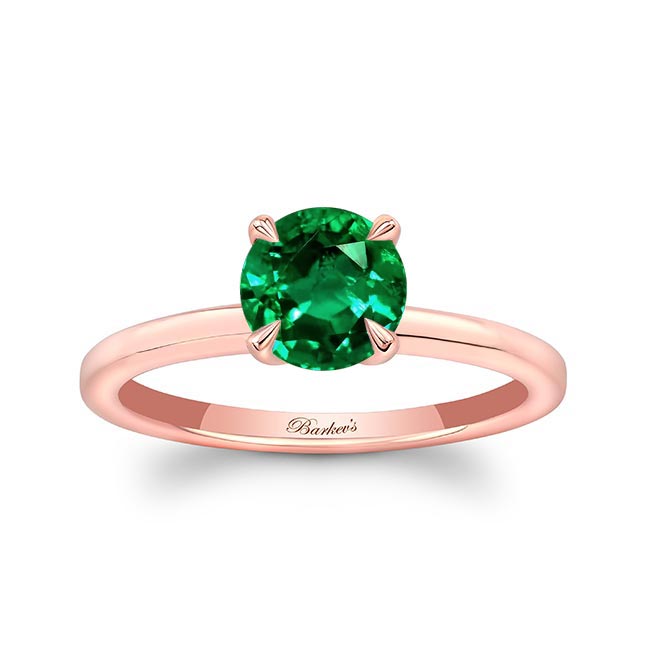 Rose Gold Emerald Solitaire Ring