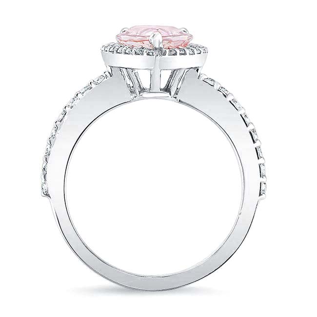 Platinum Pear Shaped Morganite Ring Image 2