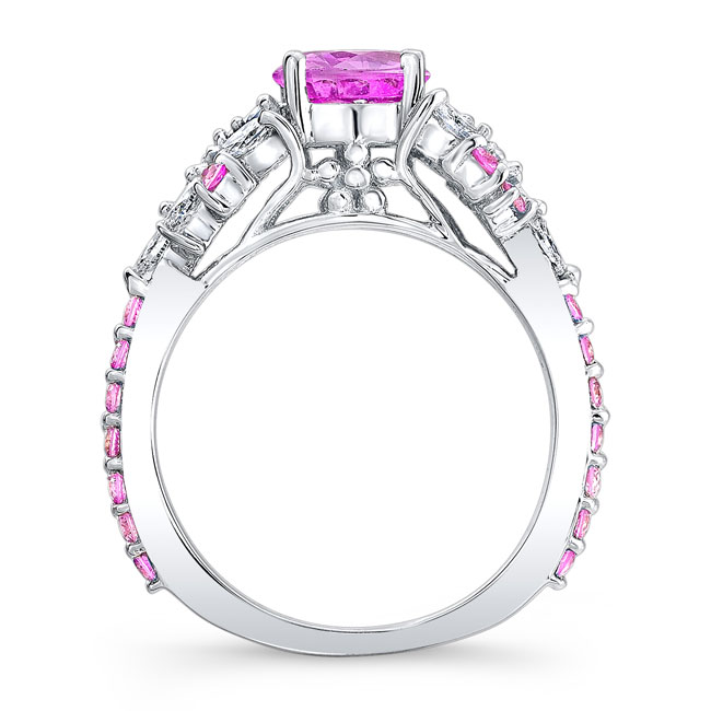 Vintage Marquise Pink Sapphire Engagement Ring Image 2