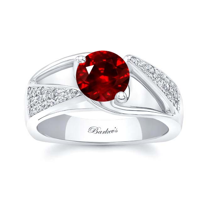 3 Row Ruby And Diamond Ring