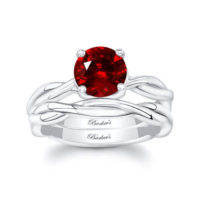 Ruby Twist Solitaire Bridal Set