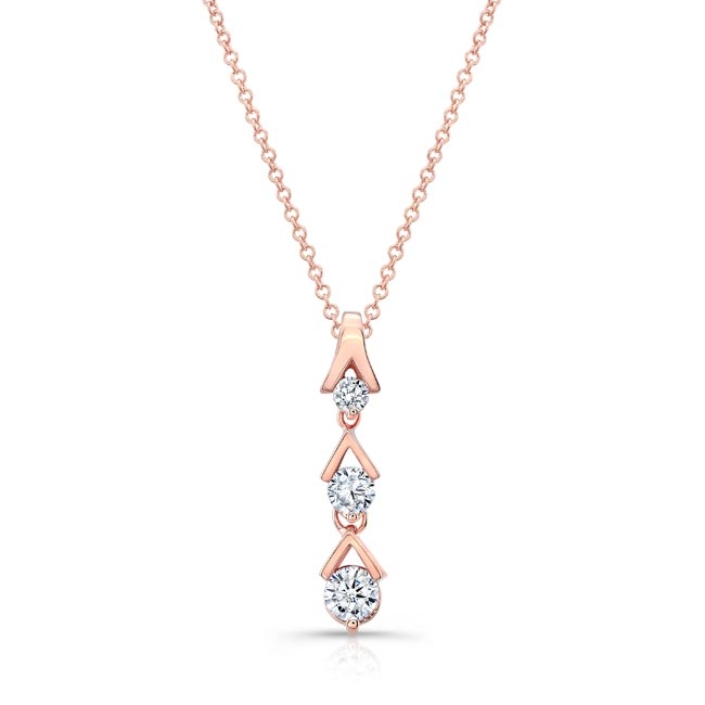 Rose Gold Diamond Drop Necklace