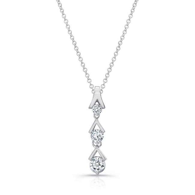 White Gold Diamond Drop Necklace