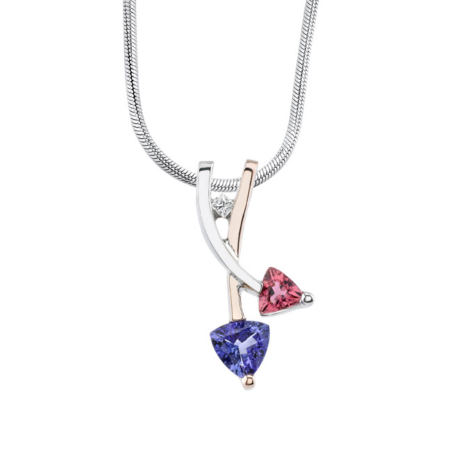 Tanzanite & Pink Tourmaline Necklace 6796N