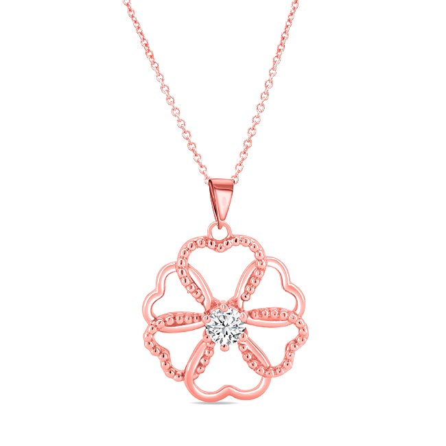 Rose Gold Moissanite Heart Necklace