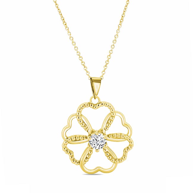 Yellow Gold Moissanite Heart Necklace