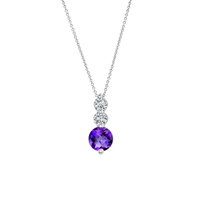 Amethyst And Diamond Necklace