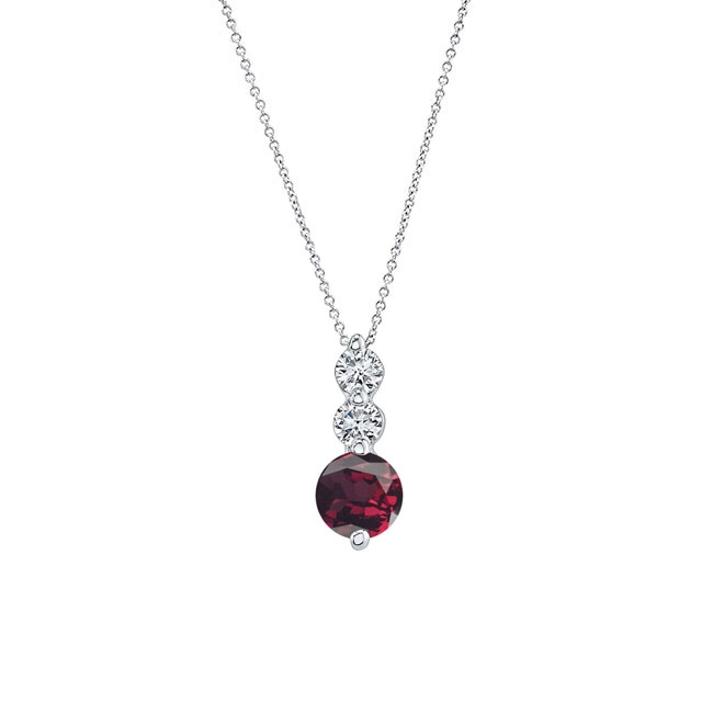 Garnet And Diamond Necklace