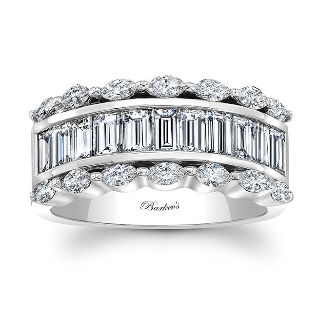 White Gold Baguette Wedding Band