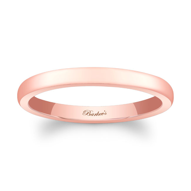 Rose Gold 2mm Domed Wedding Band