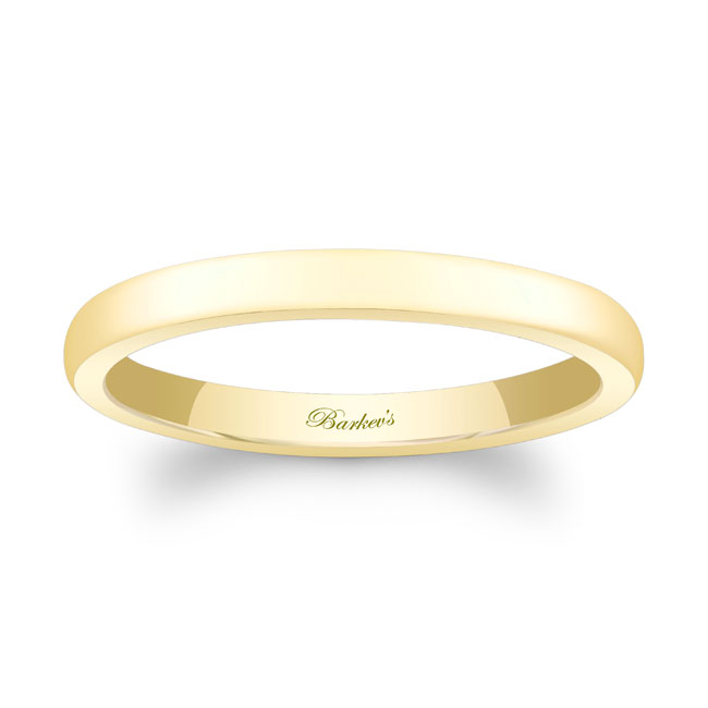 Yellow Gold 2mm Domed Wedding Band