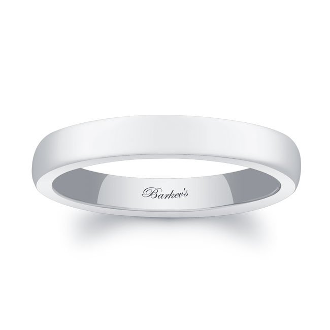 White Gold 3mm Domed Wedding Band