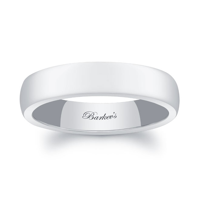 White Gold 4mm Domed Wedding Band